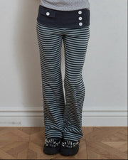 【SETUP-EXE】SKULL LOGO STRIPE FLARE PANTS