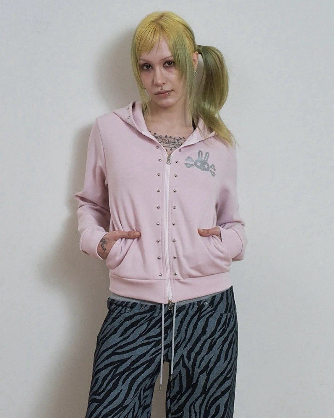 【SETUP-EXE】SKULL RABBIT SLIM HOODIE ZIP-UP