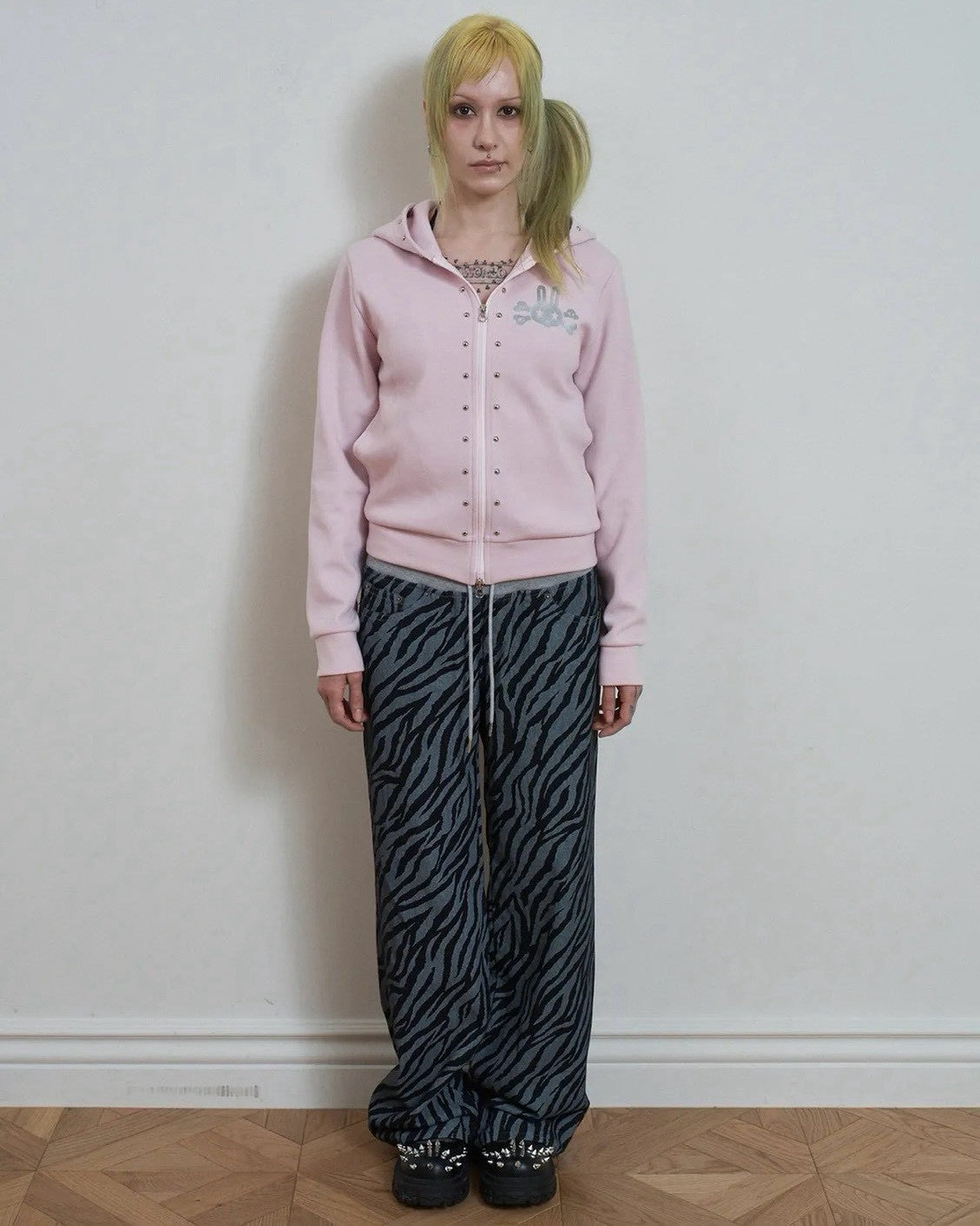 【SETUP-EXE】SKULL RABBIT SLIM HOODIE ZIP-UP