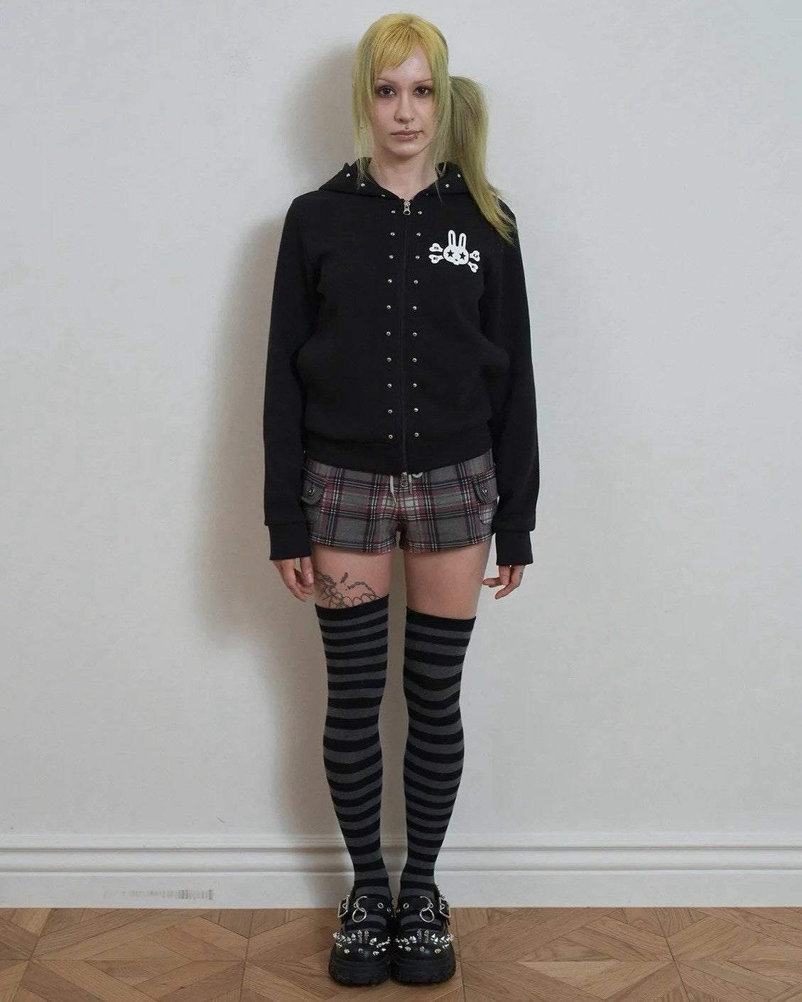 【SETUP-EXE】SKULL RABBIT SLIM HOODIE ZIP-UP