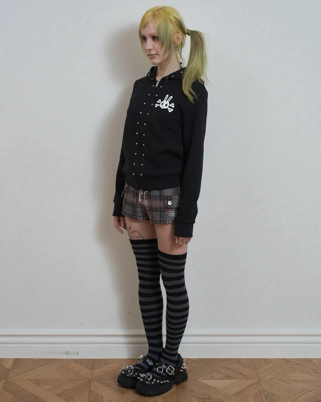 【SETUP-EXE】SKULL RABBIT SLIM HOODIE ZIP-UP