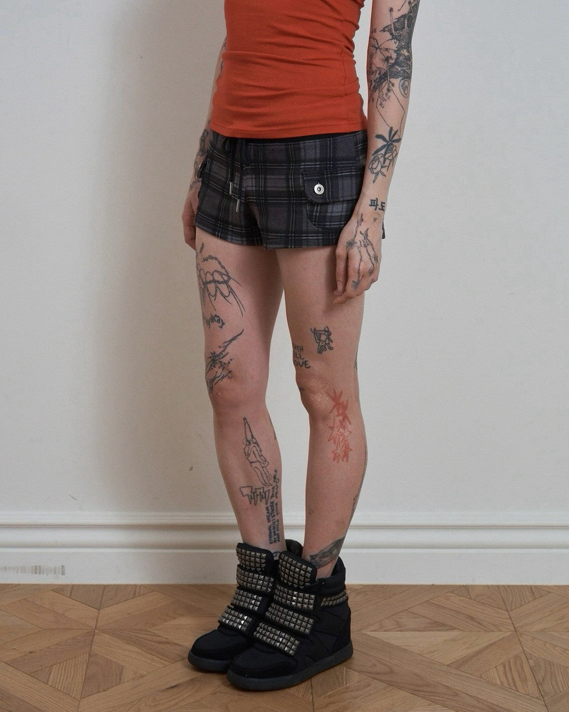 【SETUP-EXE】CHECK LOGO POCKET SHORTS