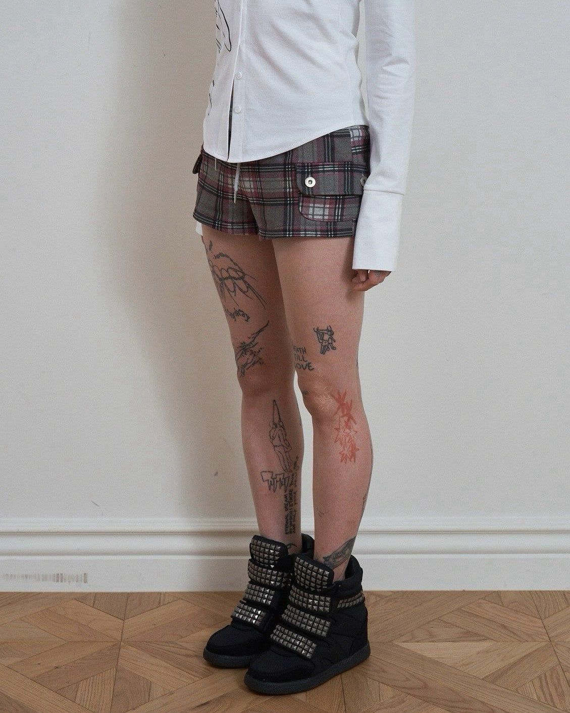 【SETUP-EXE】CHECK LOGO POCKET SHORTS