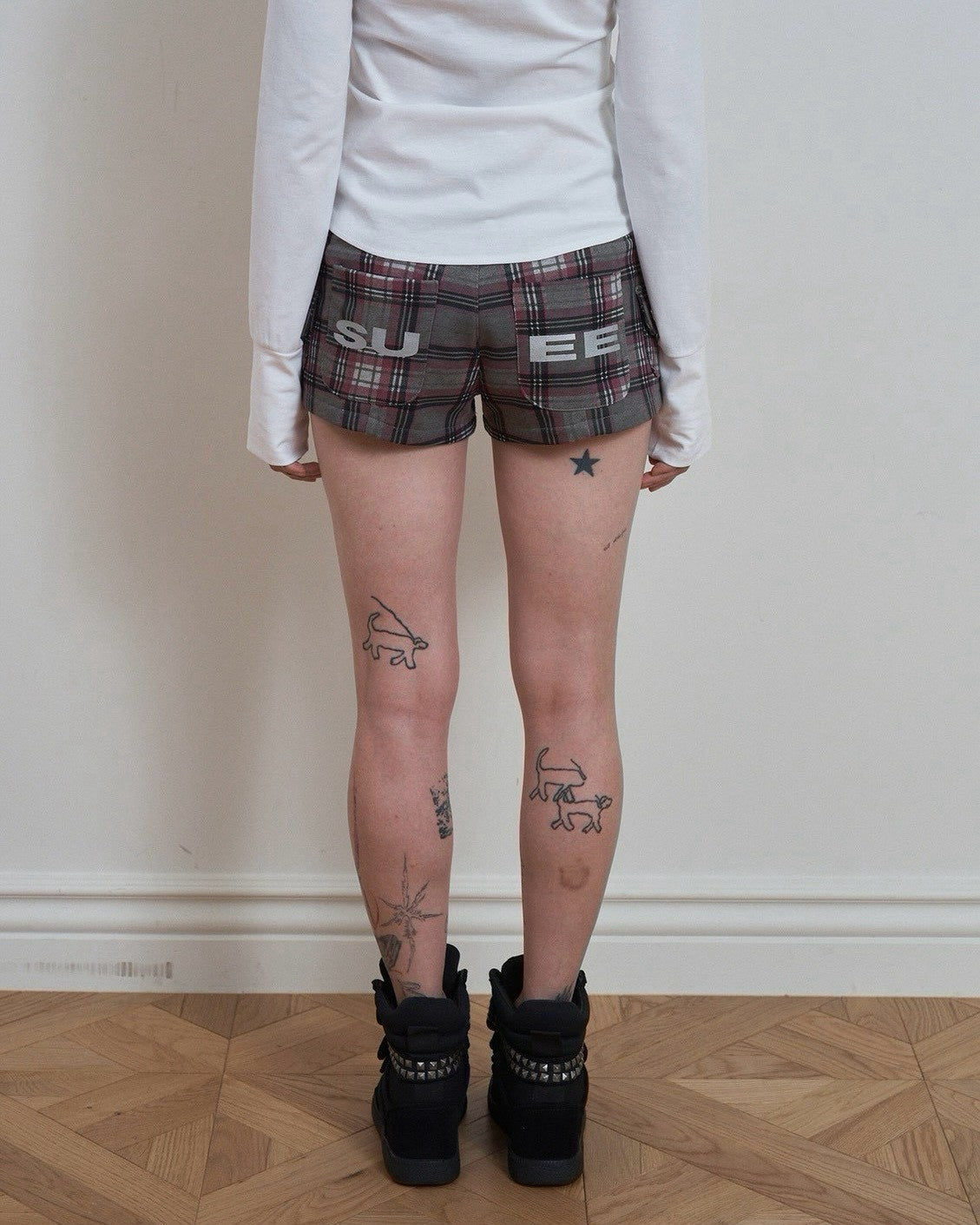 【SETUP-EXE】CHECK LOGO POCKET SHORTS