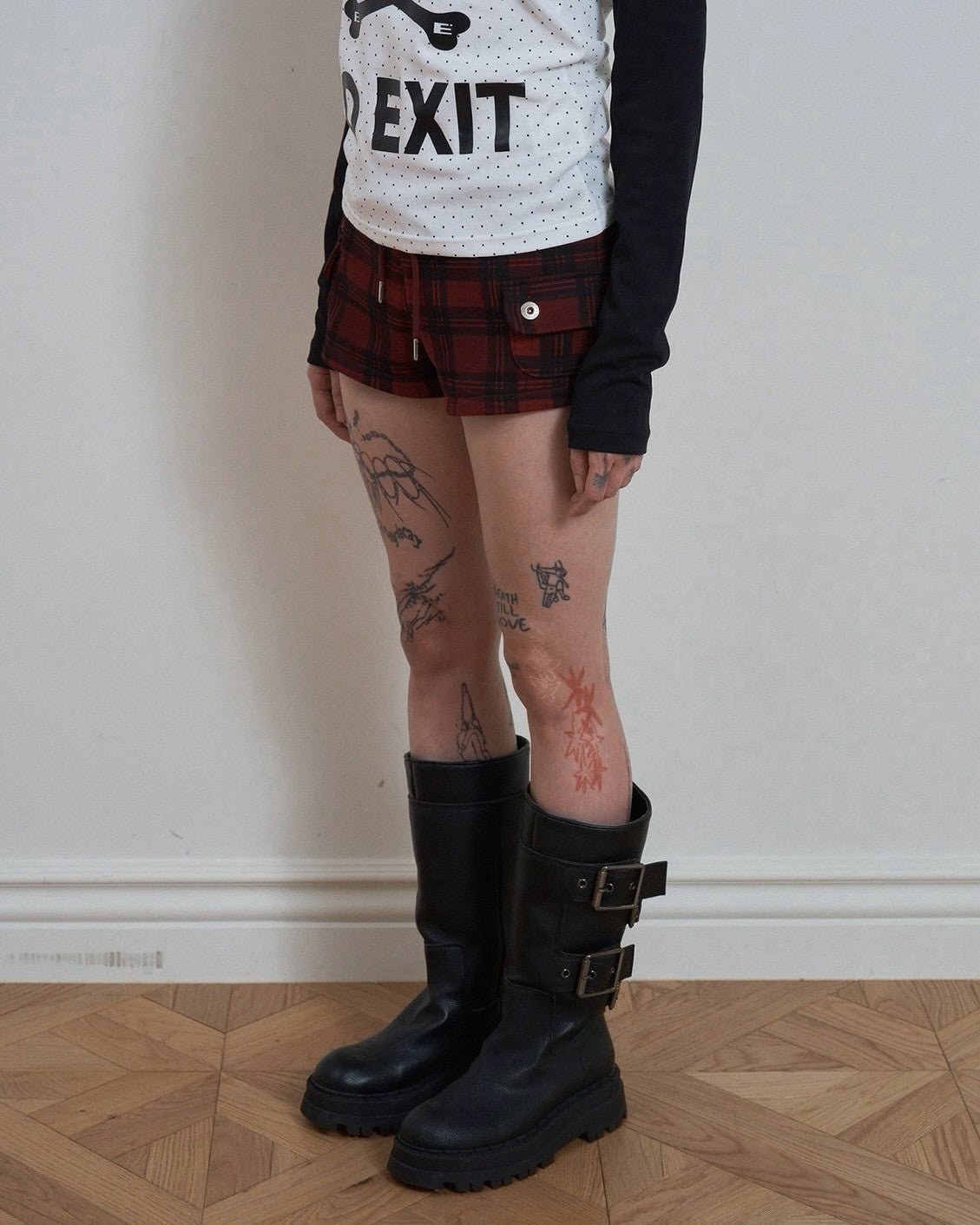 【SETUP-EXE】CHECK LOGO POCKET SHORTS