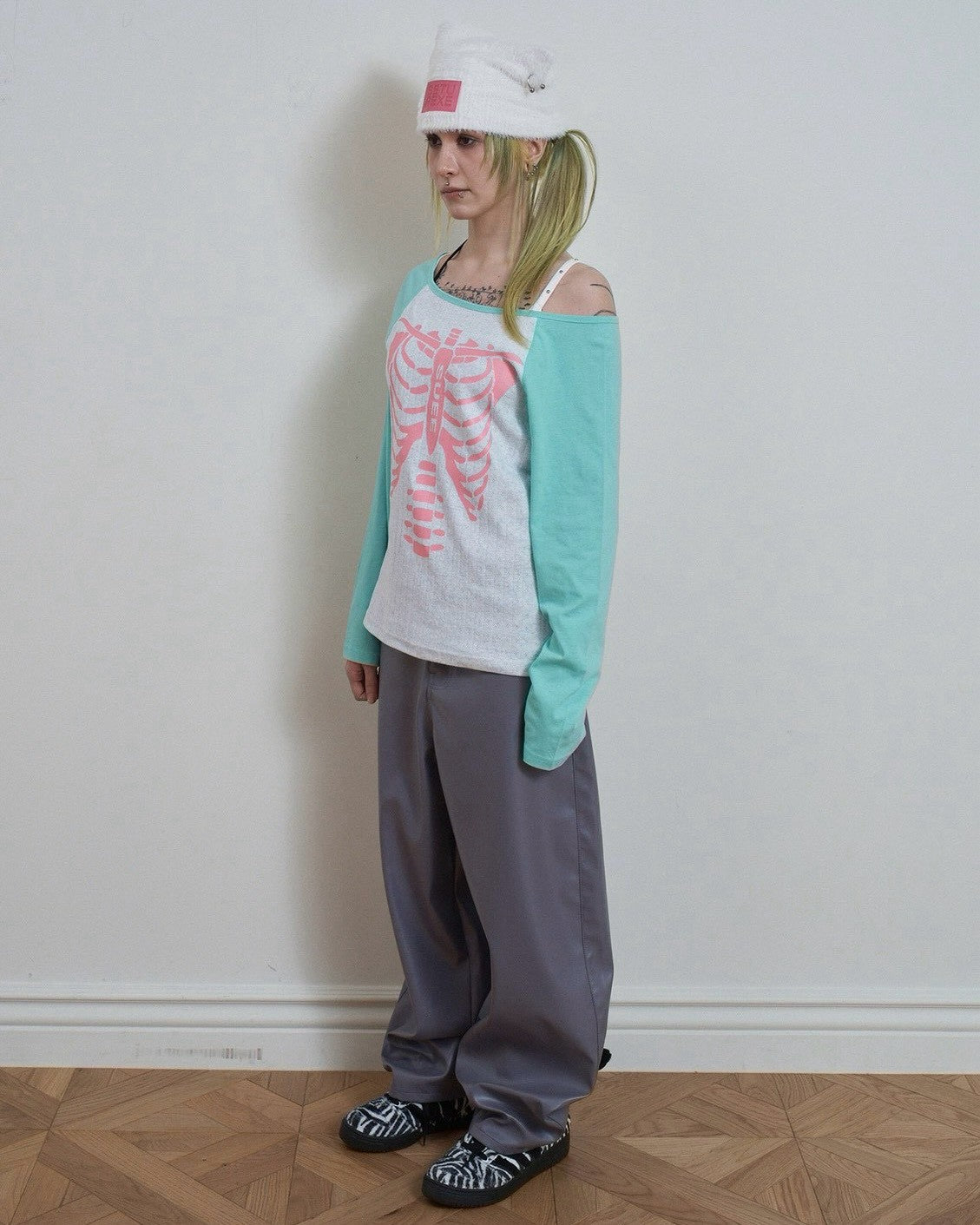 【SETUP-EXE】SKELETON RAGLAN TOP