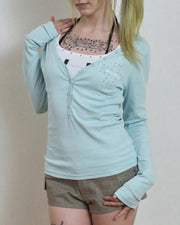 【SETUP-EXE】DEEP V-NECK BUTTON TOP