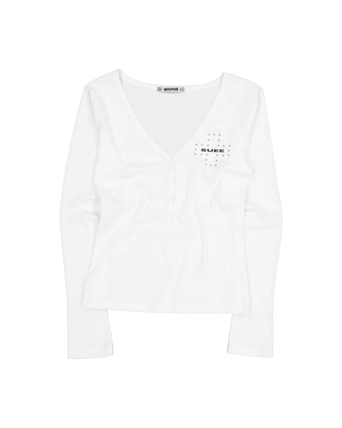 【SETUP-EXE】DEEP V-NECK BUTTON TOP