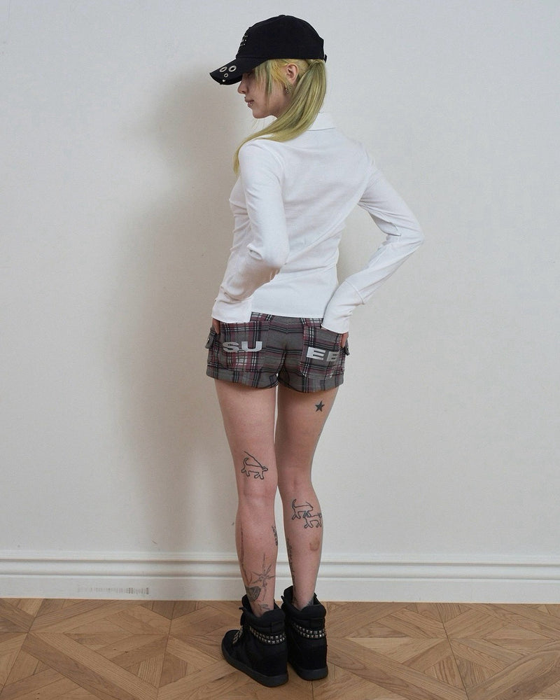 【SETUP-EXE】CHECK LOGO POCKET SHORTS