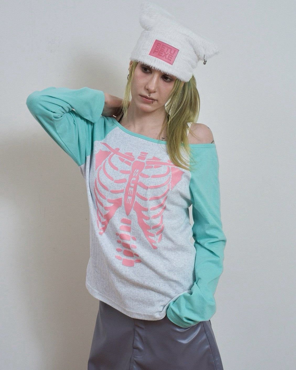 【SETUP-EXE】SKELETON RAGLAN TOP