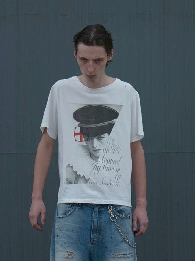 【SUNDAY OFF CLUB】The Night Porter Distressed T-Shirt