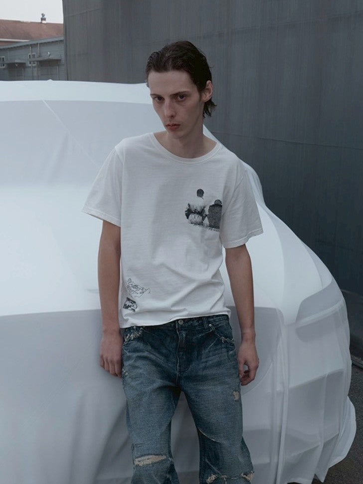 【SUNDAY OFF CLUB】Le Cercle Rouge Rhinestone T-Shirt