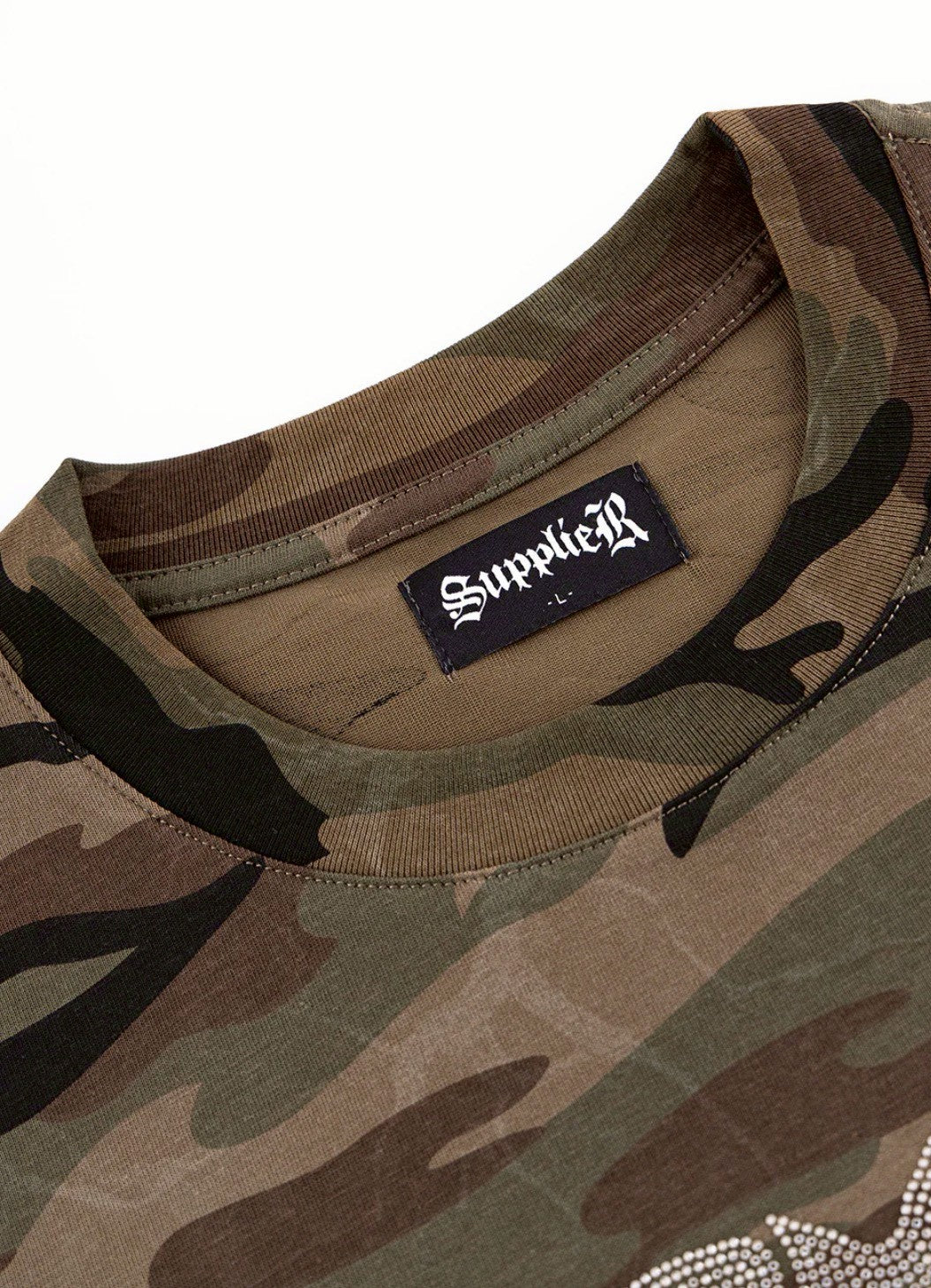 【SUPPLIER】Rhinestone Fire Bones Tee