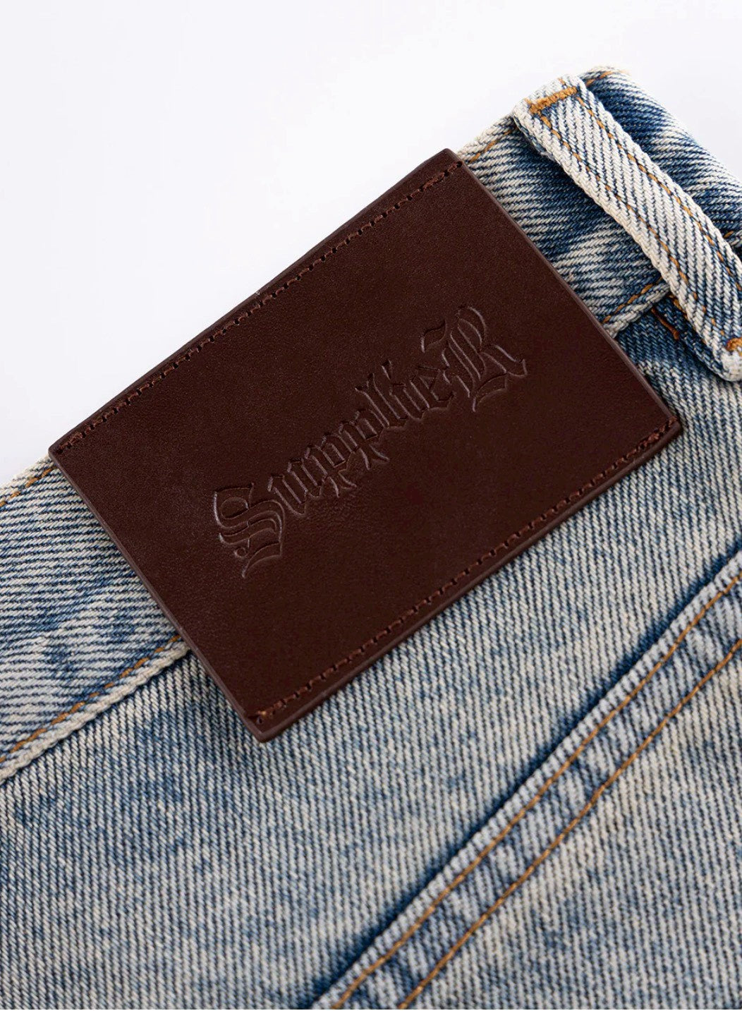 【SUPPLIER】Royal Cross Rhinestone Baggy Denim Shorts