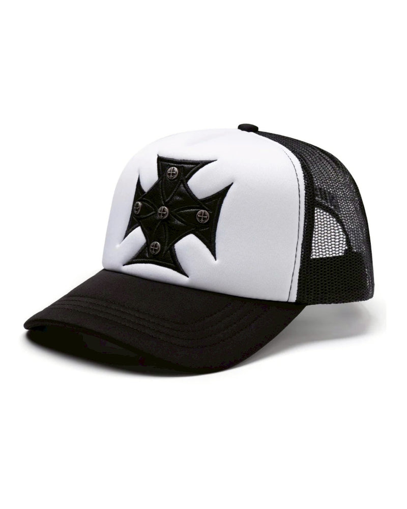 【SUPPLIER】Iron Cross Leather Patch Mesh Cap
