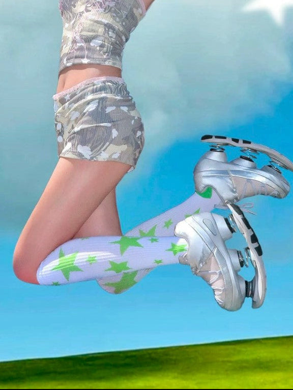 【SelfishGhost】Anime camo bodycon stretch shorts
