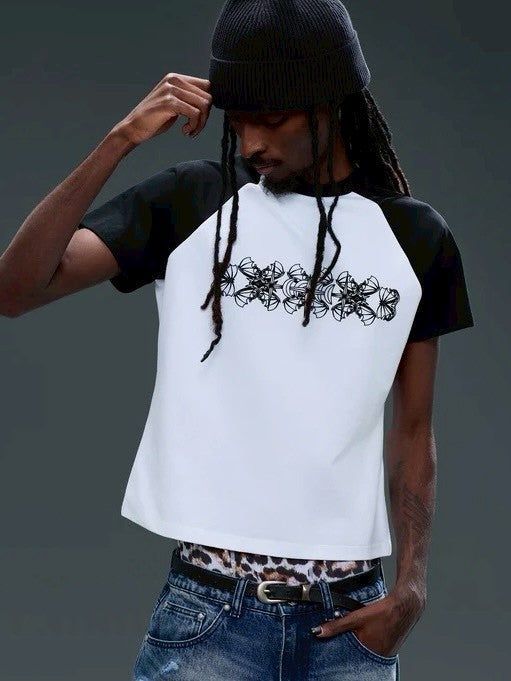 【The Boy Has No Patience】FLOCKED RAGLAN S/S TEE
