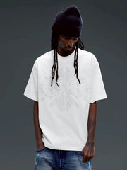【The Boy Has No Patience】STAR EMBROIDERY PATCH & RHINESTONE S/S TEE