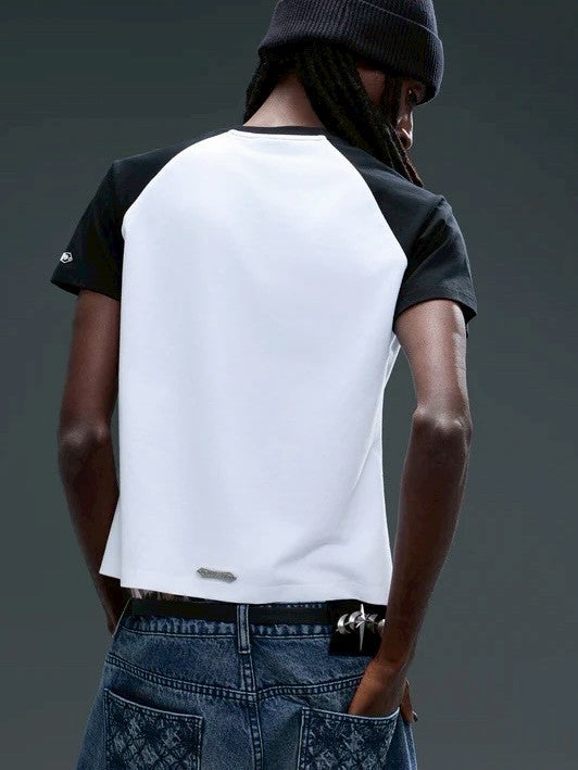 【The Boy Has No Patience】FLOCKED RAGLAN S/S TEE