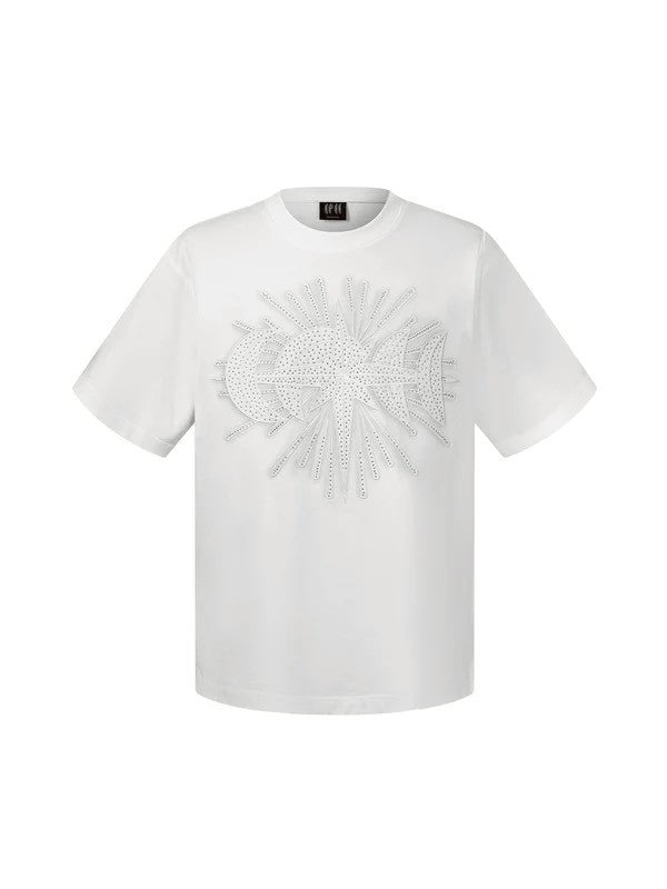 【The Boy Has No Patience】STAR EMBROIDERY PATCH & RHINESTONE S/S TEE
