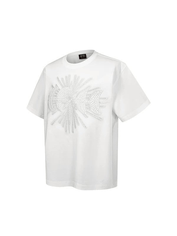 【The Boy Has No Patience】STAR EMBROIDERY PATCH & RHINESTONE S/S TEE