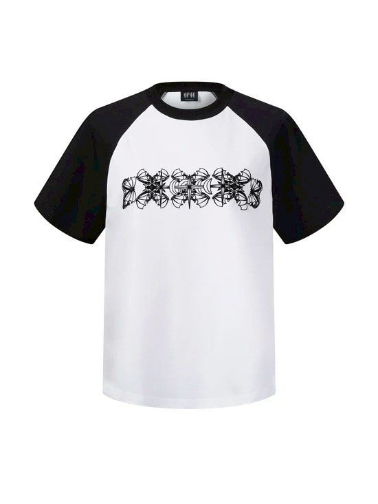 【The Boy Has No Patience】FLOCKED RAGLAN S/S TEE