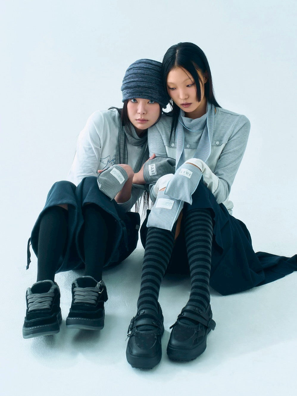 【TUOMIO】STRIPE POCKET SCARF