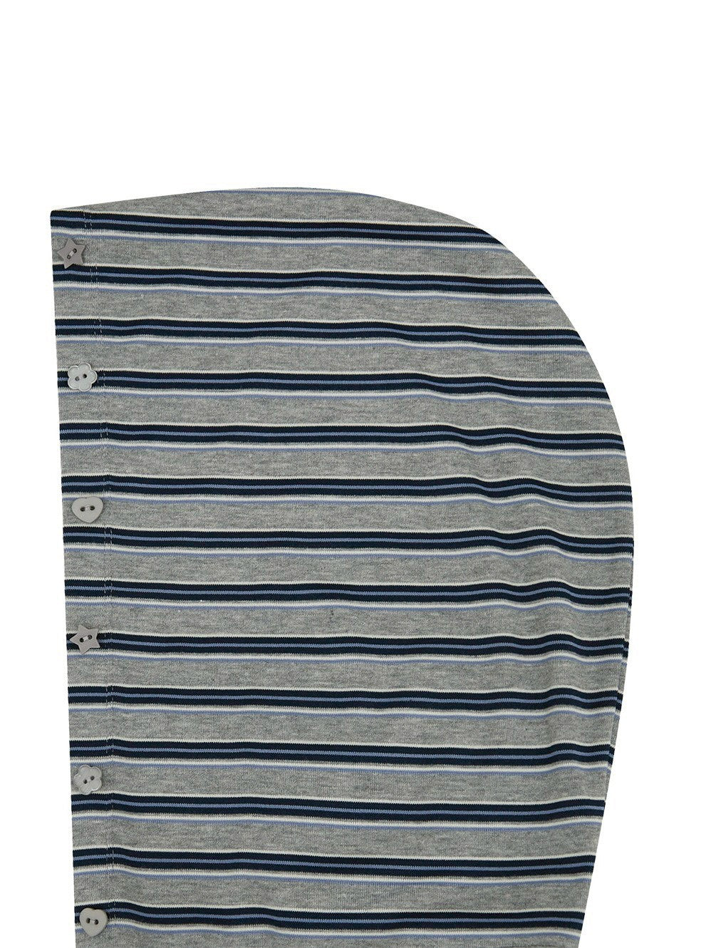 【TUOMIO】BUTTON STRIPE HOOD ZIP-UP