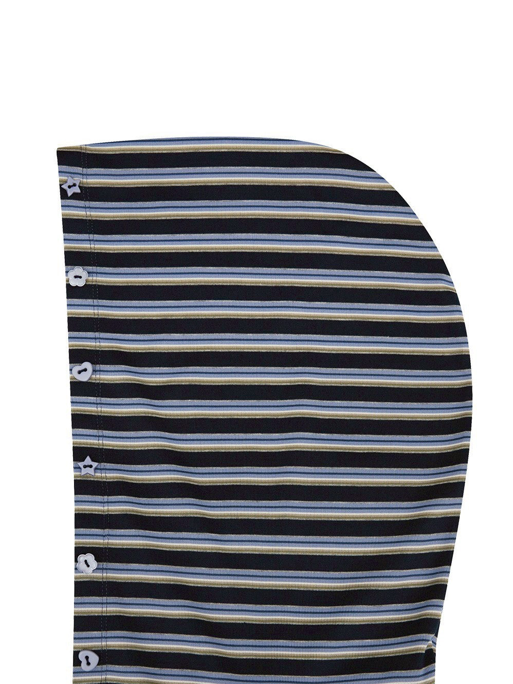 【TUOMIO】BUTTON STRIPE HOOD ZIP-UP