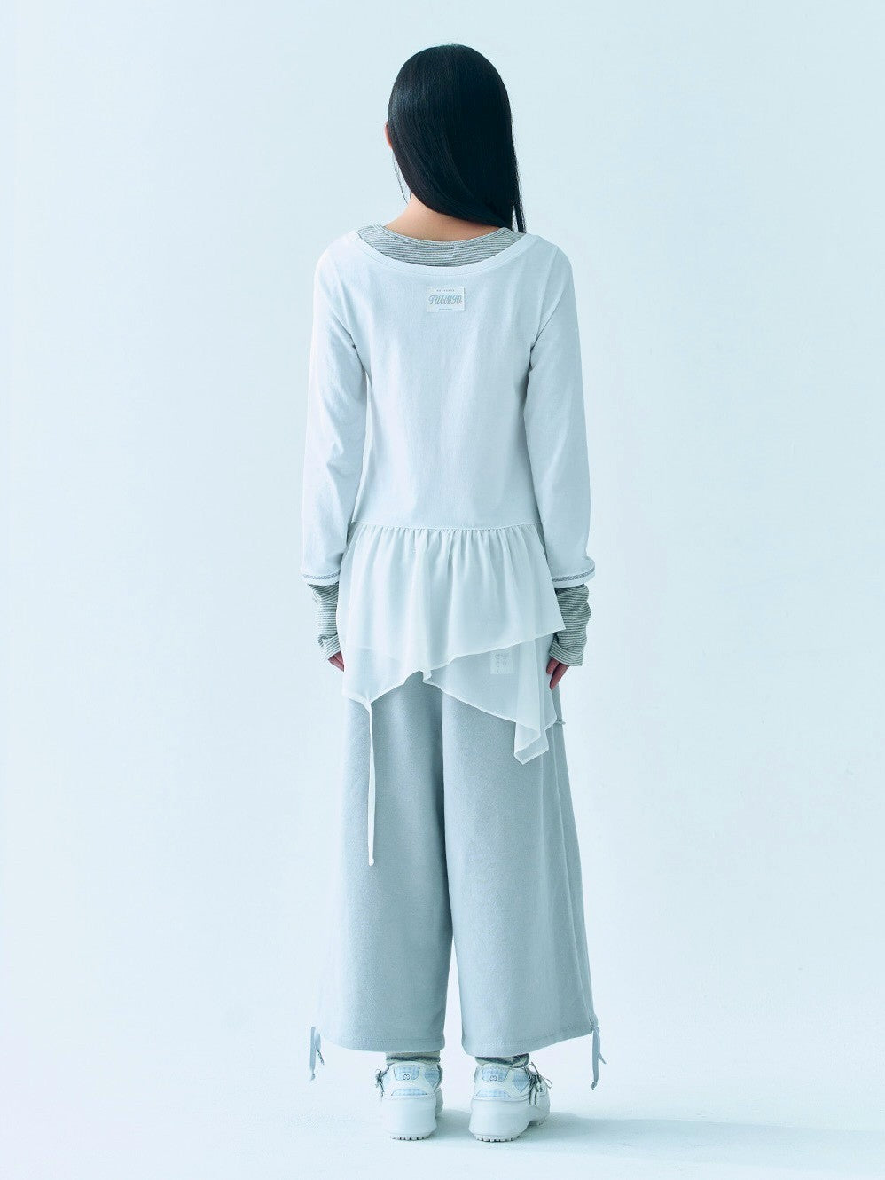【TUOMIO】LAYERED TAIL RIBBON TOP