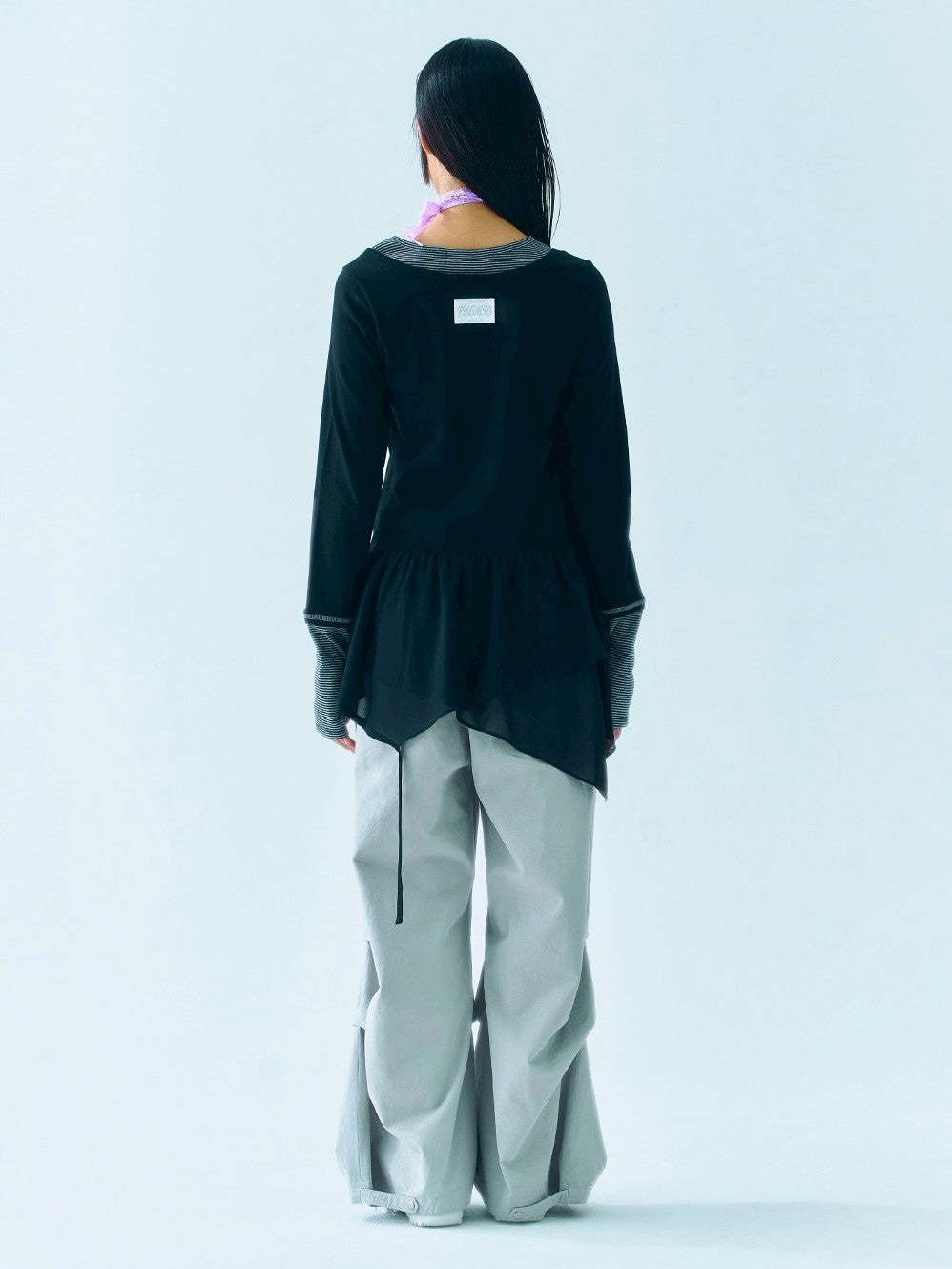 【TUOMIO】LAYERED TAIL RIBBON TOP
