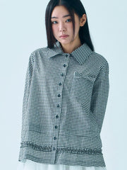 【TUOMIO】RUFFLE CHECK SHIRT