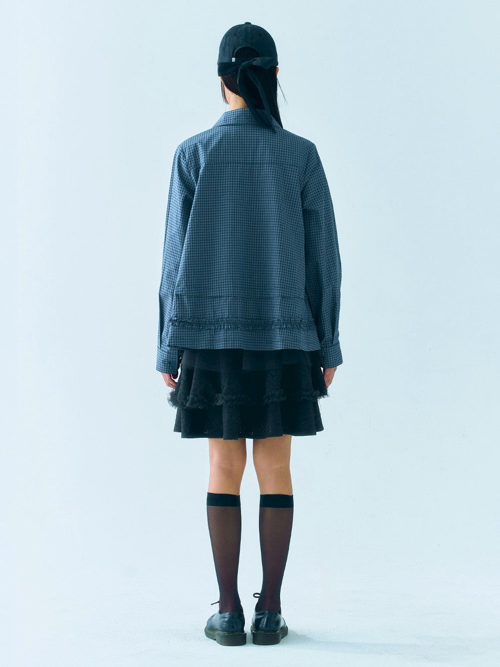 【TUOMIO】RUFFLE CHECK SHIRT