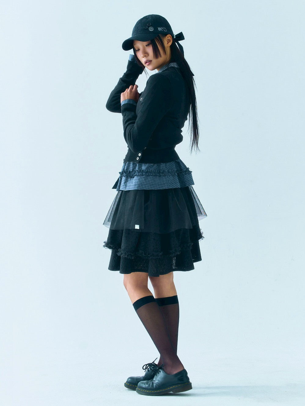 【TUOMIO】RUFFLE CHECK SHIRT