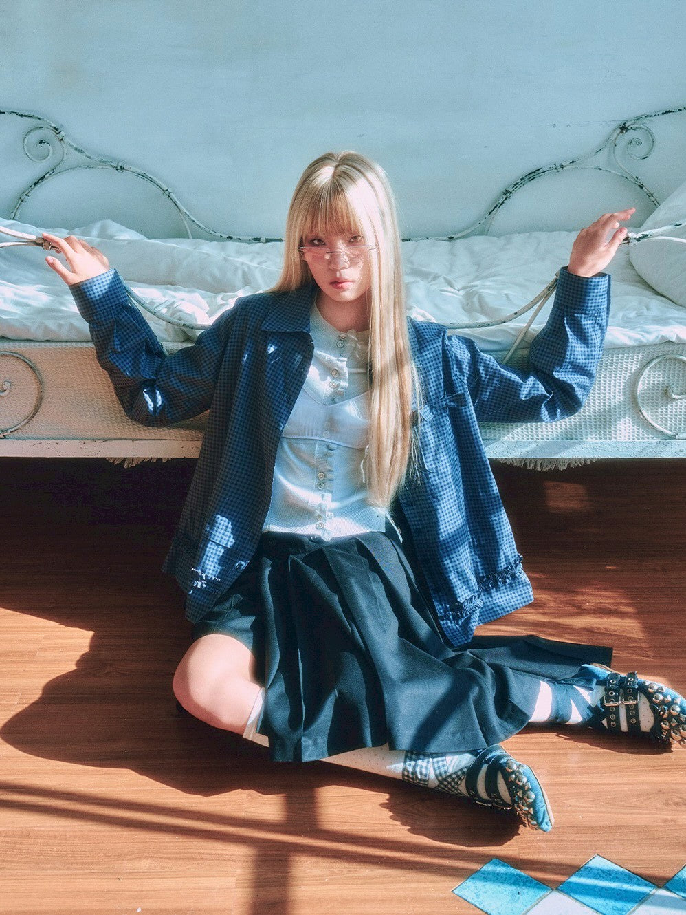 【TUOMIO】RUFFLE CHECK SHIRT