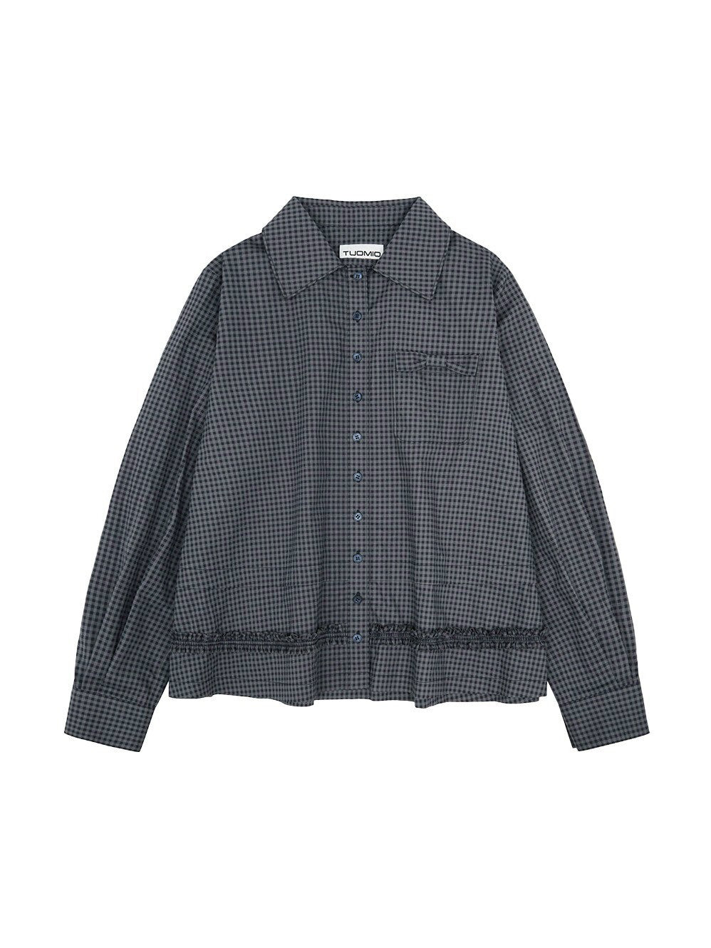 【TUOMIO】RUFFLE CHECK SHIRT