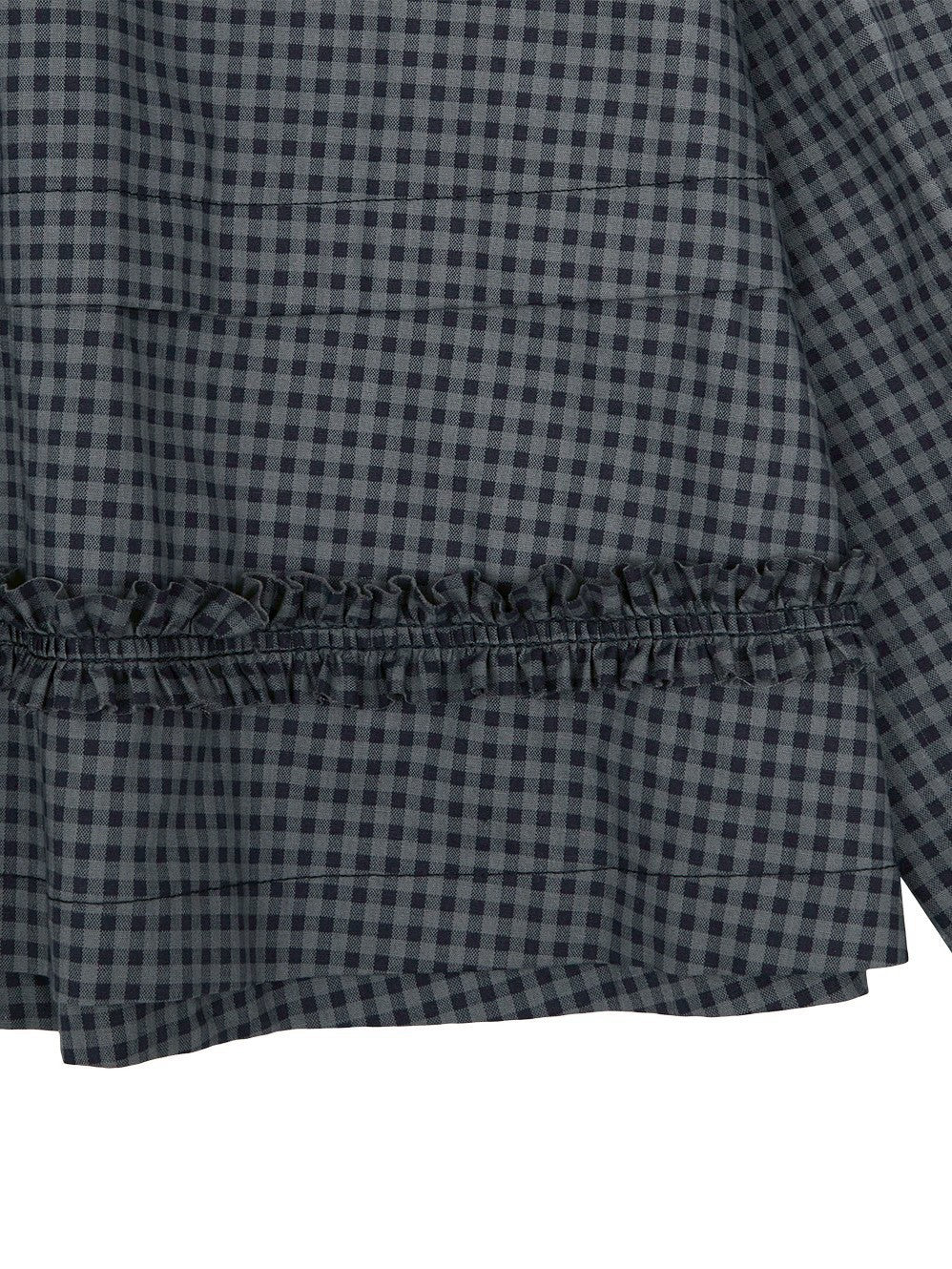 【TUOMIO】RUFFLE CHECK SHIRT