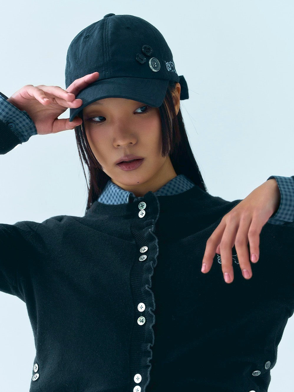 【TUOMIO】BUTTON RIBBON CAP