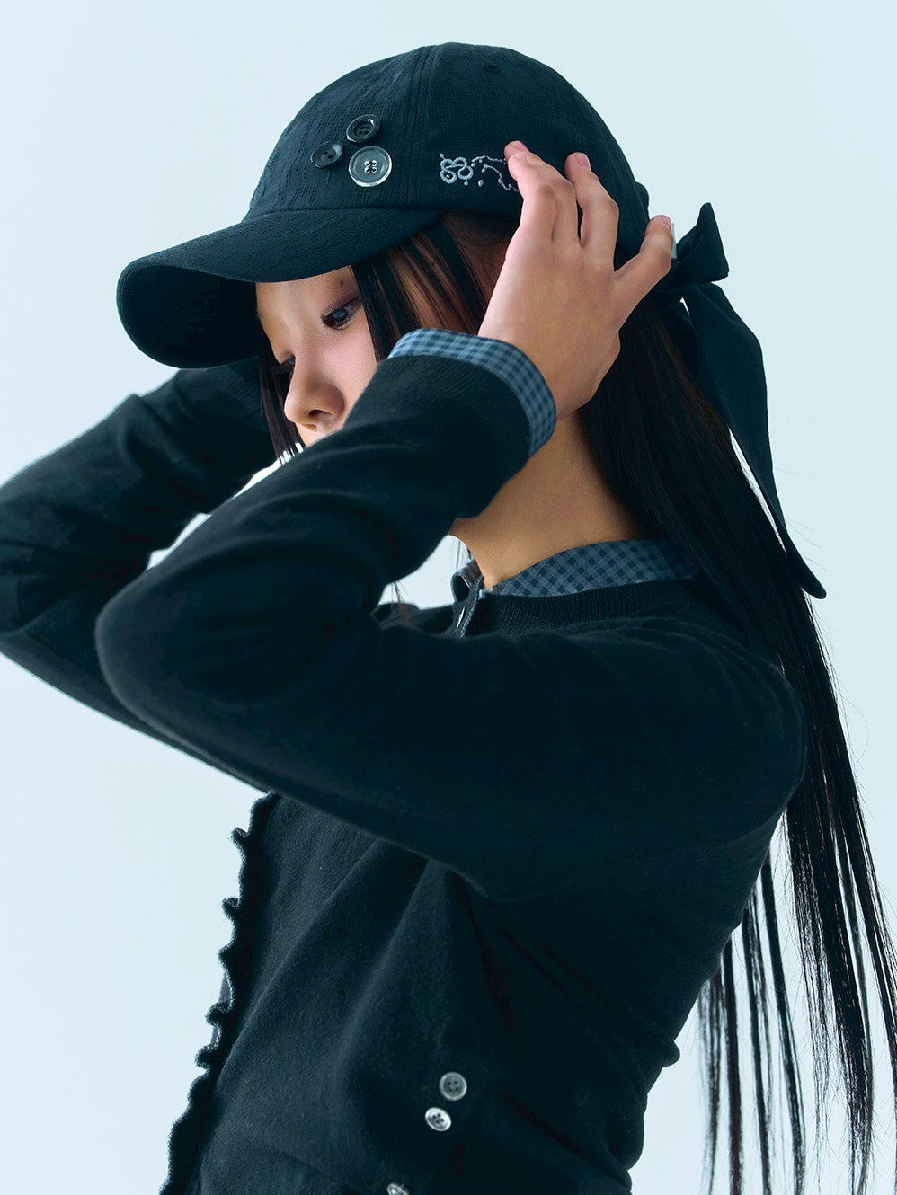 【TUOMIO】BUTTON RIBBON CAP