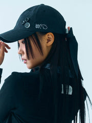 【TUOMIO】BUTTON RIBBON CAP