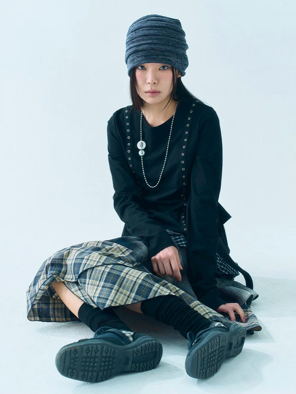 【TUOMIO】STRIPE GLITTER BEANIE