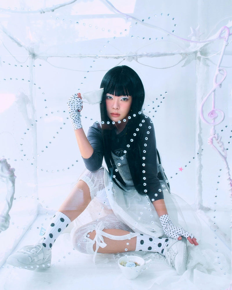 【TUOMIO】STRAPPY FLOWER LEGGINGS