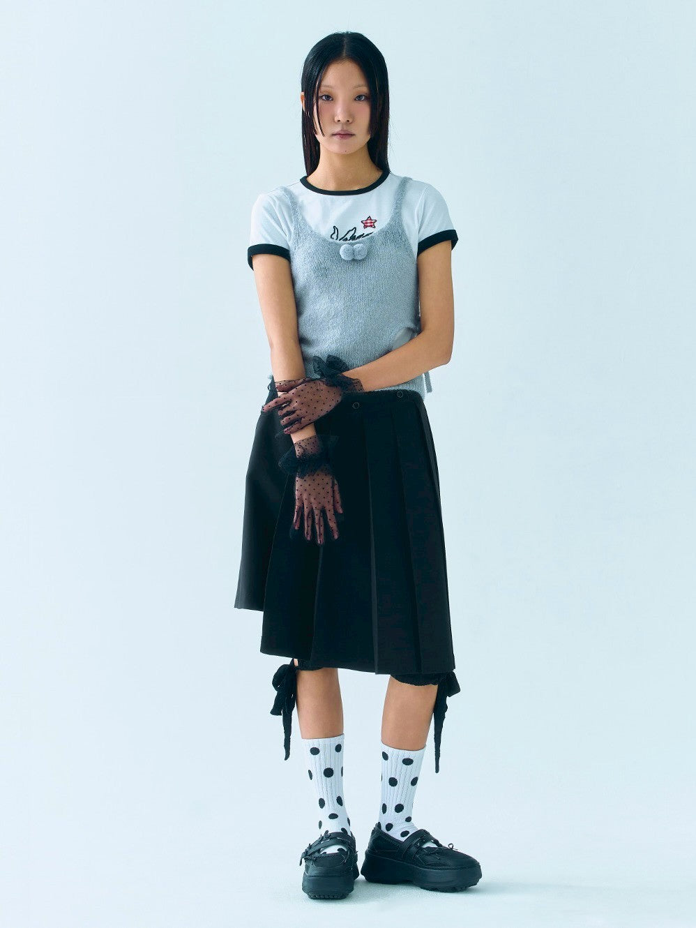 【TUOMIO】STRAPPY FLOWER LEGGINGS