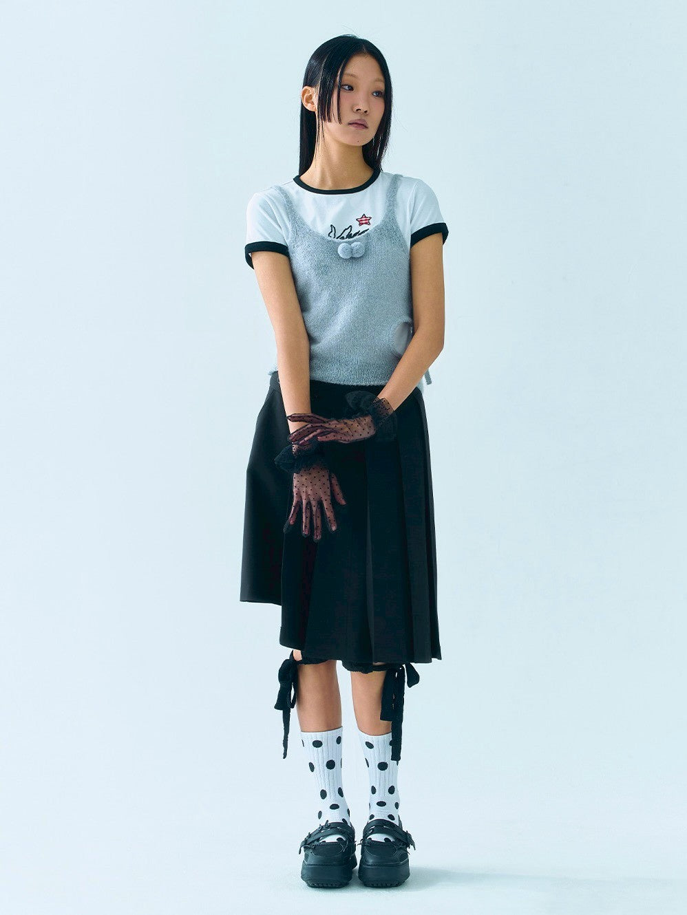 【TUOMIO】STRAPPY FLOWER LEGGINGS