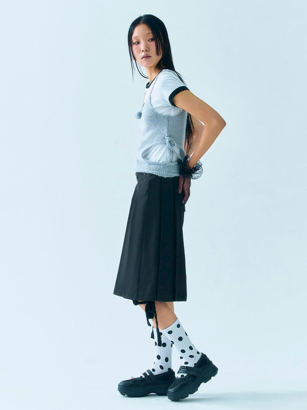 【TUOMIO】STRAPPY FLOWER LEGGINGS