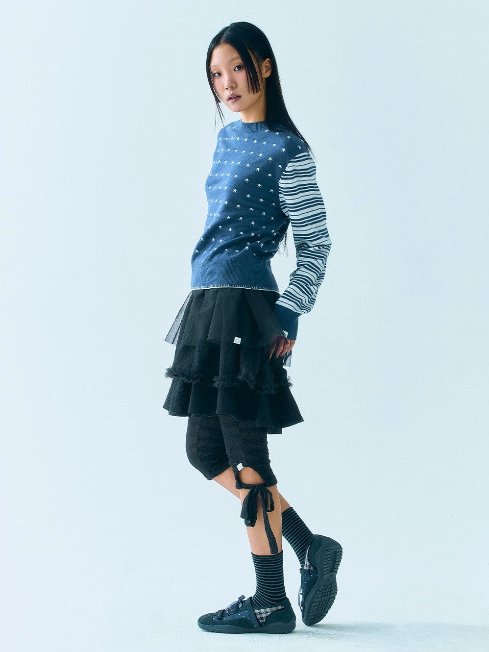 【TUOMIO】STRAPPY FLOWER LEGGINGS