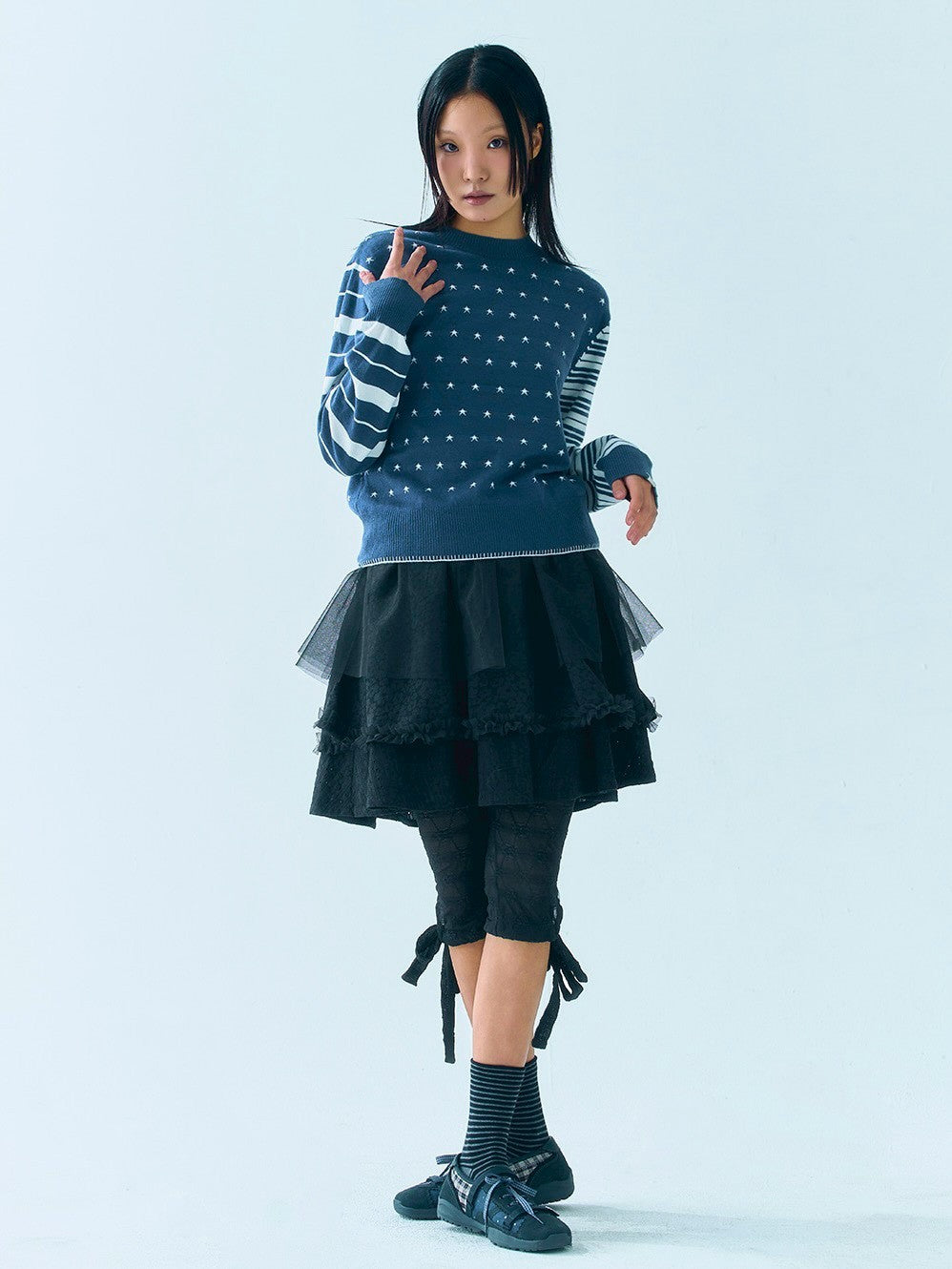 【TUOMIO】STRAPPY FLOWER LEGGINGS