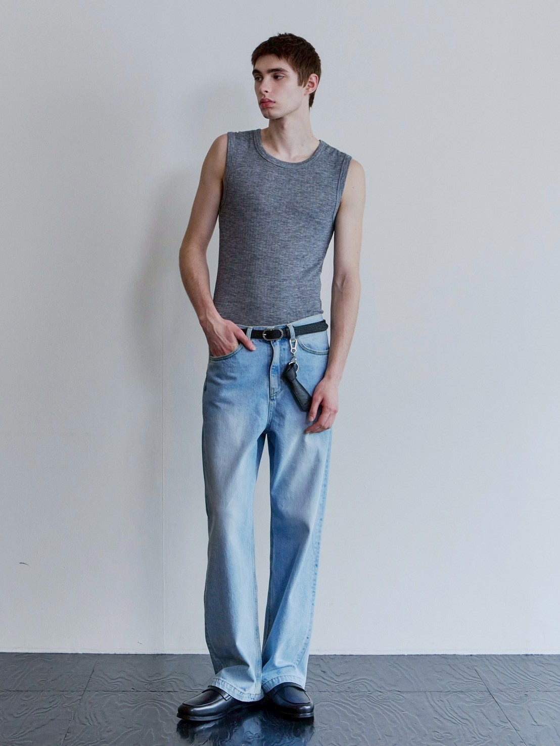 【Waviness】Fluted Ribbed Sleeveless
