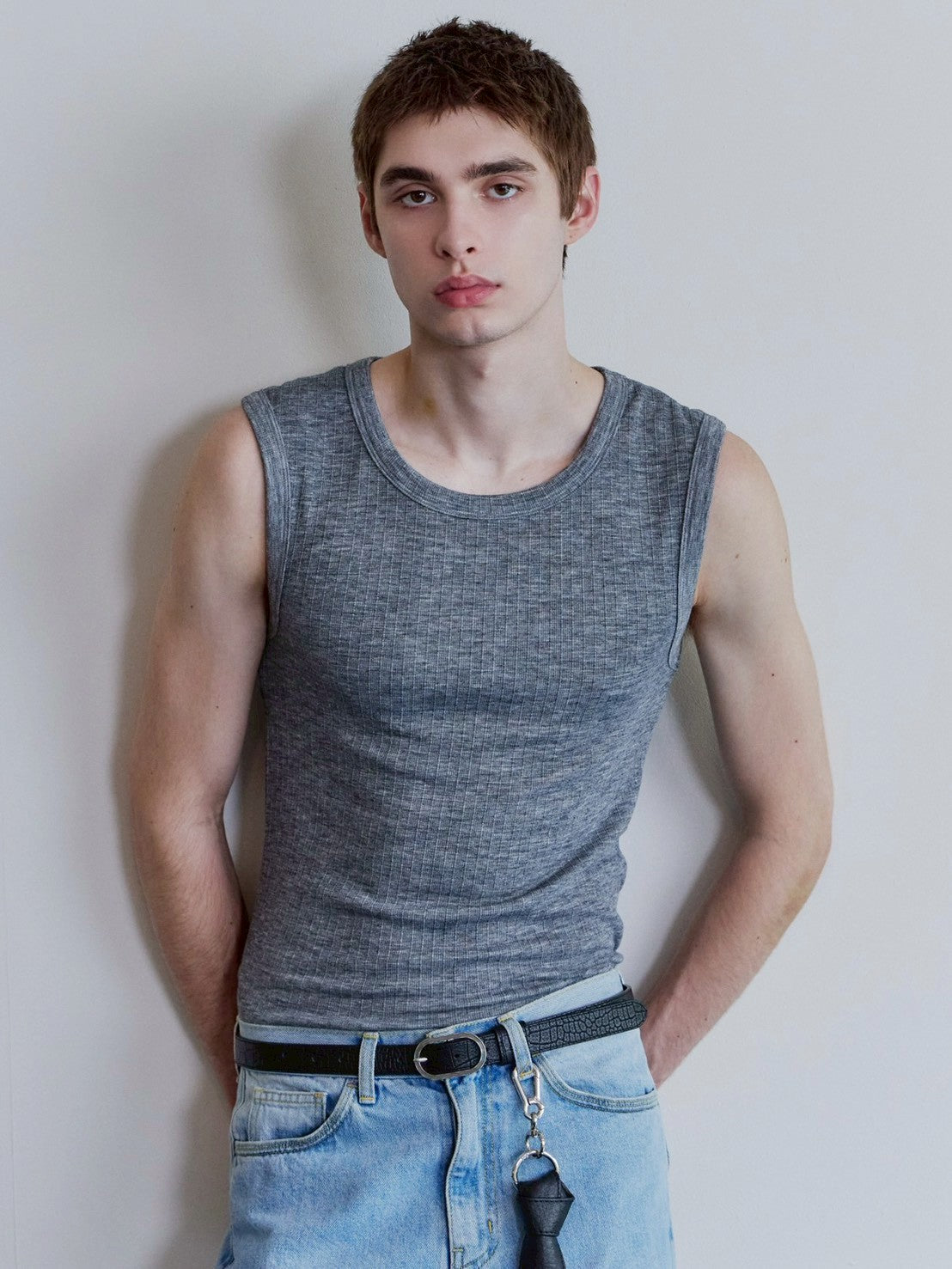 【Waviness】Fluted Ribbed Sleeveless