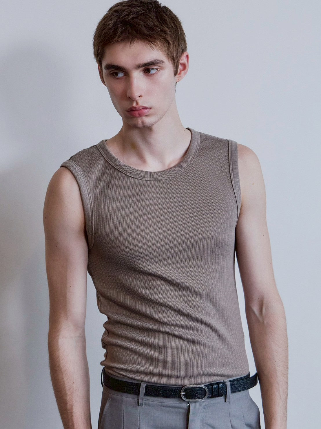 【Waviness】Fluted Ribbed Sleeveless